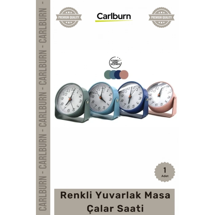 #ÇalarSaat Modern Minimalist Tasarım Pastel Tonlu Dekoratif Işıklı Renkli Yuvarlak Masa Çalar Saati