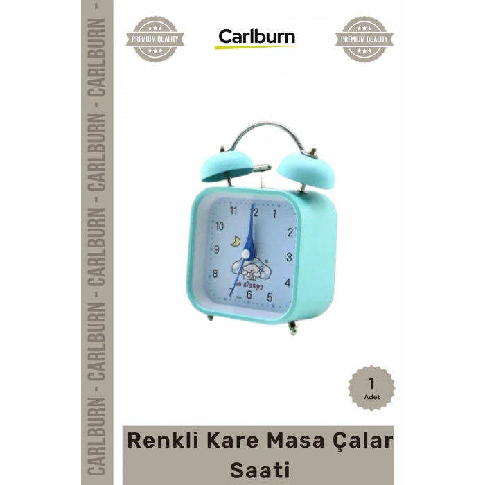 #Saat Retro Nostalji Modern Canlı Dekoratif Kompakt Işıklı Kadran Pilli Renkli Kare Masa Çalar Saat