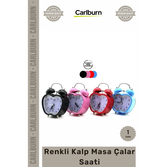 #ÇalarSaat Işıklı Pilli Kaliteli Çocuk Genç Odası Hediyelik Tasarım Renkli Kalp Masa Çalar Saati