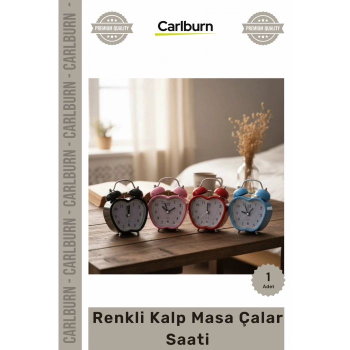 #ÇalarSaat Işıklı Pilli Kaliteli Çocuk Genç Odası Hediyelik Tasarım Renkli Kalp Masa Çalar Saati