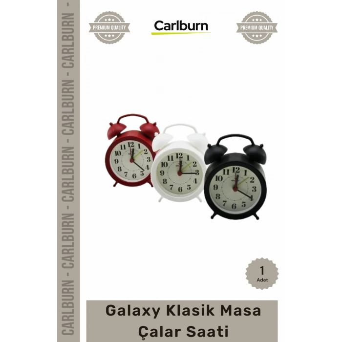 #ÇalarSaat Sessiz Akar Saniye İkiz Çan Tasarımı 85 cm Pilli Şık Galaxy Klasik Masa Çalar Saati