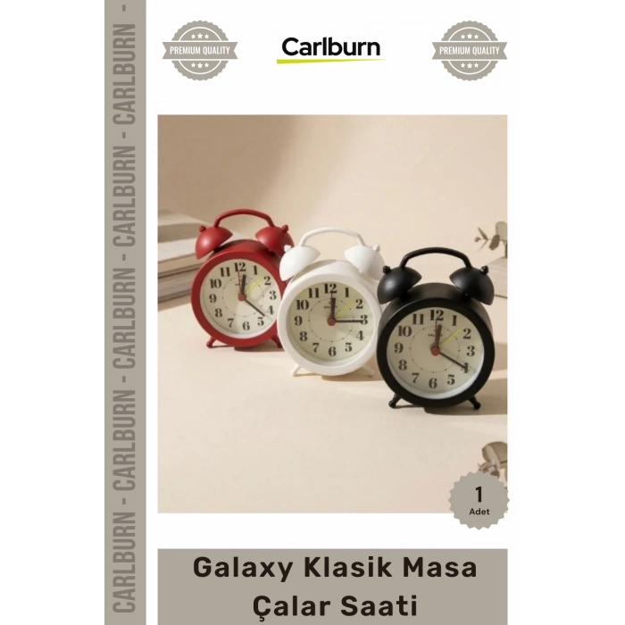 #ÇalarSaat Sessiz Akar Saniye İkiz Çan Tasarımı 85 cm Pilli Şık Galaxy Klasik Masa Çalar Saati