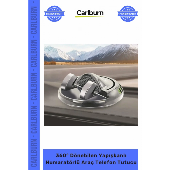 Özel Üretim Silikon Sarsıntı Önleyici 360° Dönebilen Yapışkanlı Numaratörlü Araç Telefon Tutucu