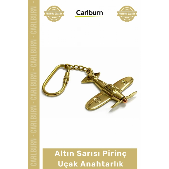 #Anahtarlık Havacılık Pilot Hediyesi Nostaljik Altın Sarısı Metal Pervaneli Pirinç Uçak Anahtarlık