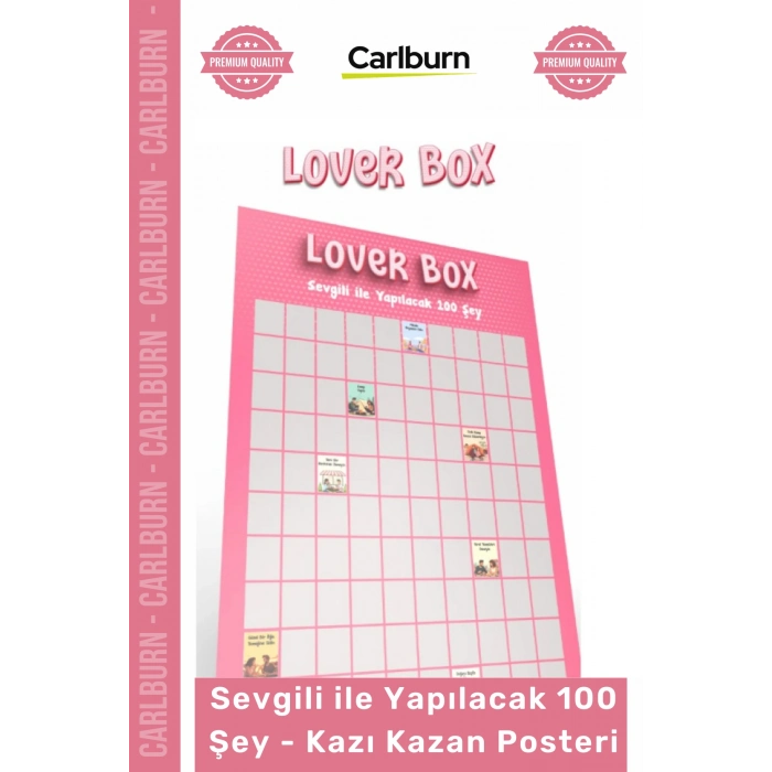 Özel Üretim Romantik Hediye Çiftlere Anı Listesi Sevgili Yapılacak 100 Şey Kazı Kazan Posteri