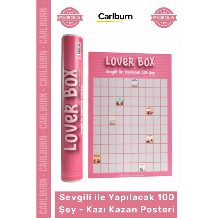 Özel Üretim Romantik Hediye Çiftlere Anı Listesi Sevgili Yapılacak 100 Şey Kazı Kazan Posteri