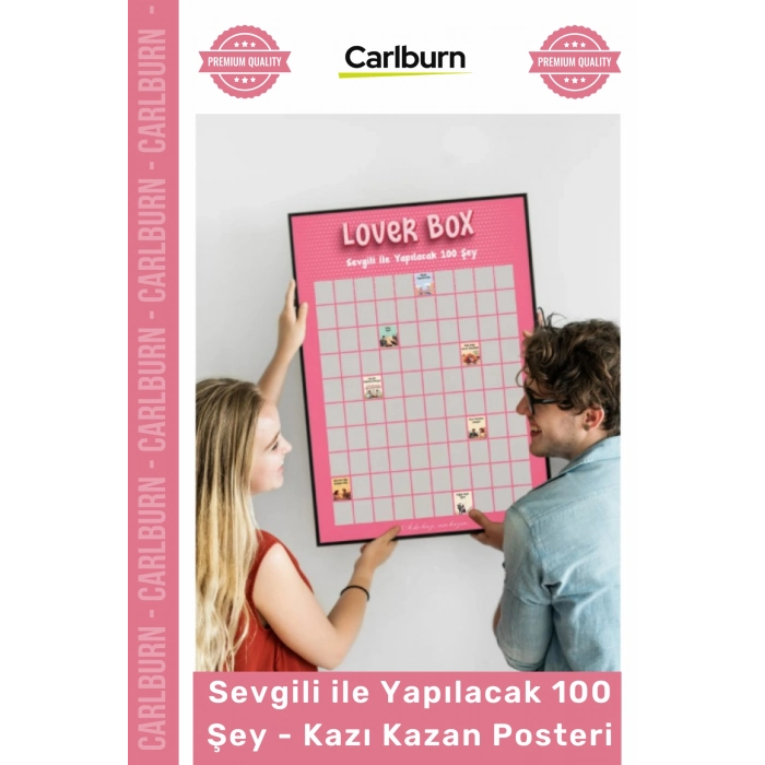 Özel Üretim Romantik Hediye Çiftlere Anı Listesi Sevgili Yapılacak 100 Şey Kazı Kazan Posteri