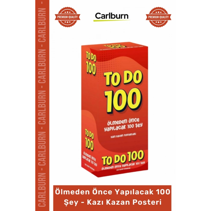 Özel Üretim Hediye Dekoratif İnteraktif Liste Ölmeden Önce Yapılacak 100 Şey Kazı Kazan Posteri