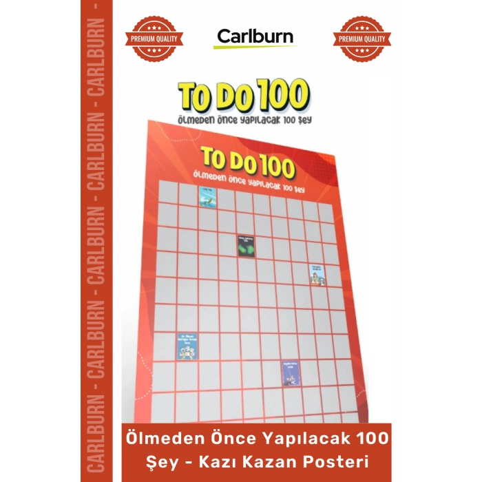 Özel Üretim Hediye Dekoratif İnteraktif Liste Ölmeden Önce Yapılacak 100 Şey Kazı Kazan Posteri
