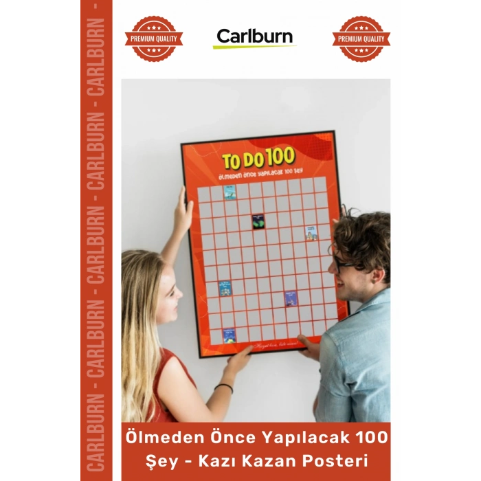 Özel Üretim Hediye Dekoratif İnteraktif Liste Ölmeden Önce Yapılacak 100 Şey Kazı Kazan Posteri
