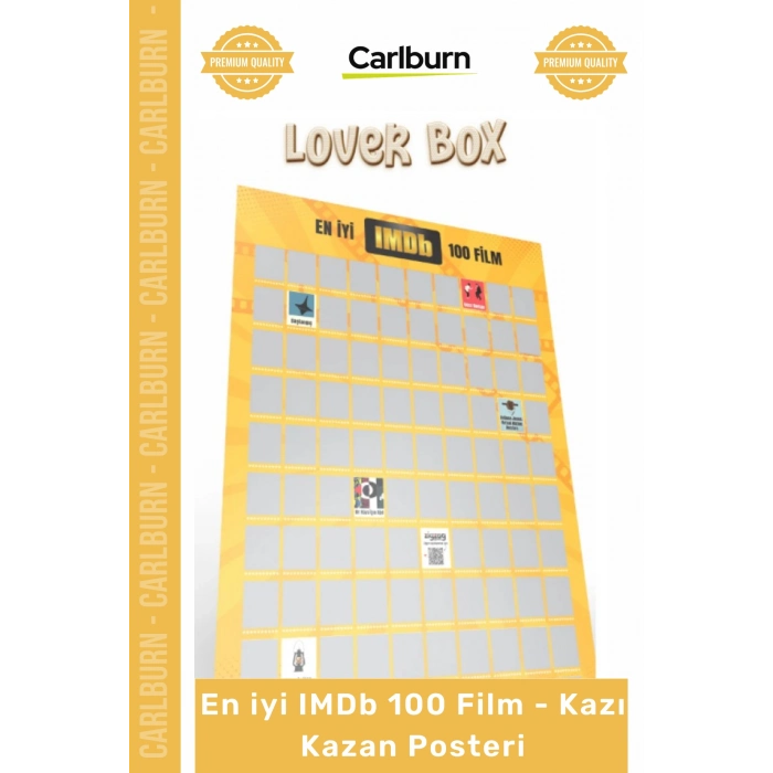 Özel Üretim Sinema Sever Hediye Dekoratif İnteraktif Tablo En iyi IMDb 100 Film Kazı Kazan Posteri