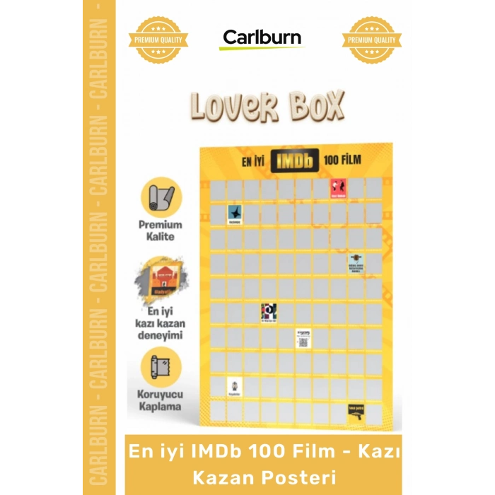 Özel Üretim Sinema Sever Hediye Dekoratif İnteraktif Tablo En iyi IMDb 100 Film Kazı Kazan Posteri