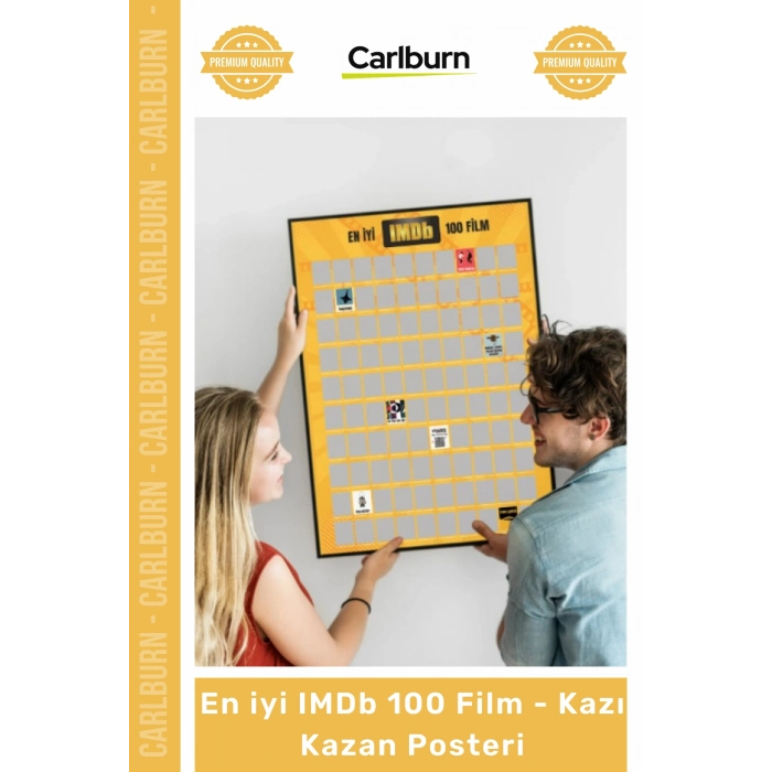 Özel Üretim Sinema Sever Hediye Dekoratif İnteraktif Tablo En iyi IMDb 100 Film Kazı Kazan Posteri
