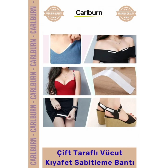 Premium Şeffaf Dekolte Abiye Gelinlik Elbise Güçlü Çift Taraflı Vücut Kıyafet Sabitleme Bantı 36lı