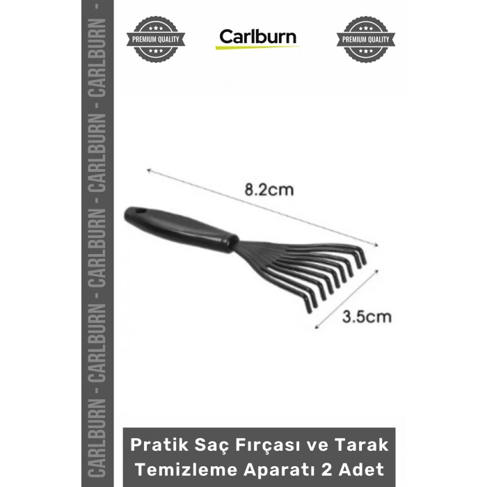 Özel Üretim Hijyenik Ergonomik Tırmık Aparat Pratik Saç Fırçası Tarak Temizleme Aparatı 2 Adet