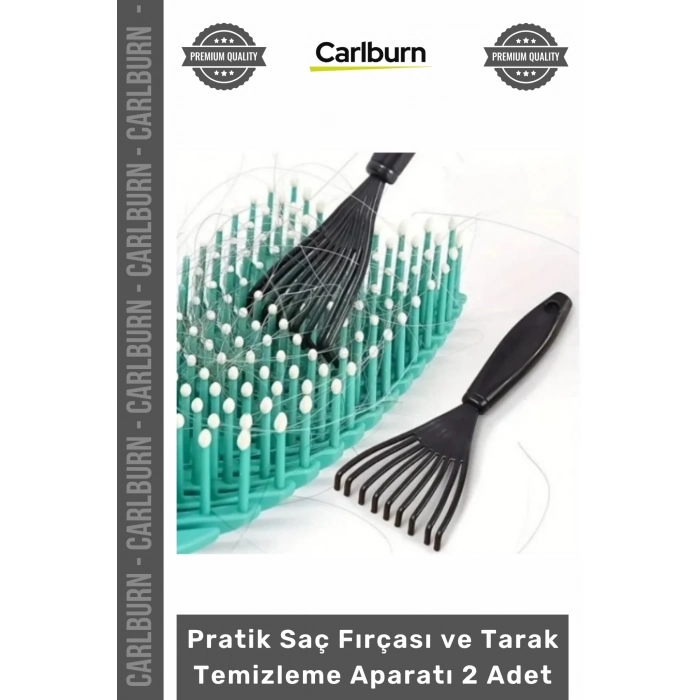 Özel Üretim Hijyenik Ergonomik Tırmık Aparat Pratik Saç Fırçası Tarak Temizleme Aparatı 2 Adet