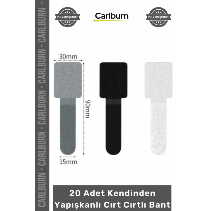 Özel Üretim Güçlü Yapışkanlı Kablo Düzenleme Pratik 20 Adet Kendinden Yapışkanlı Cırt Cırtlı Bant