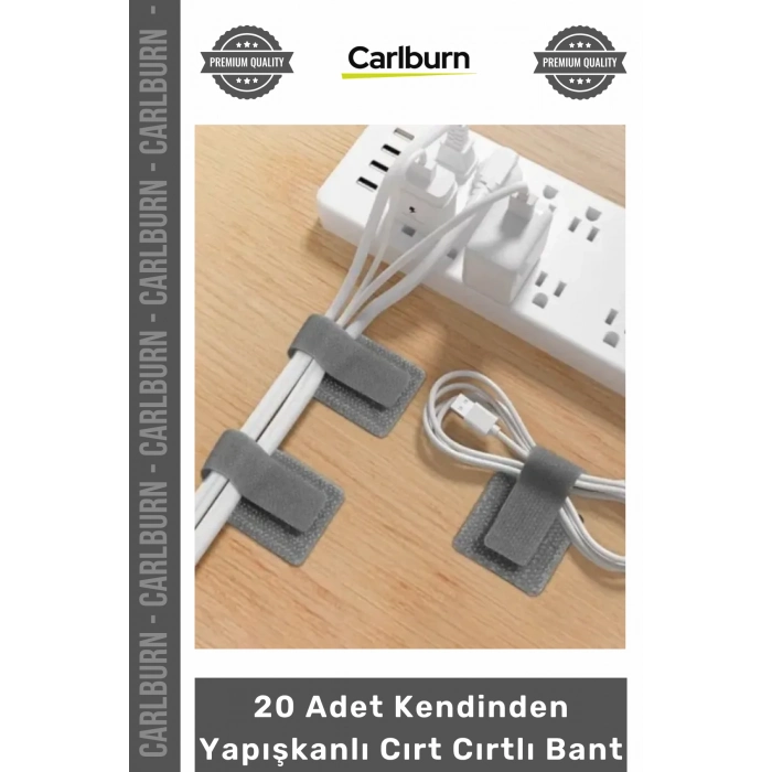 Özel Üretim Güçlü Yapışkanlı Kablo Düzenleme Pratik 20 Adet Kendinden Yapışkanlı Cırt Cırtlı Bant