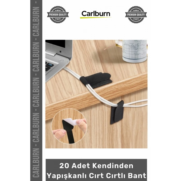 Özel Üretim Güçlü Yapışkanlı Kablo Düzenleme Pratik 20 Adet Kendinden Yapışkanlı Cırt Cırtlı Bant