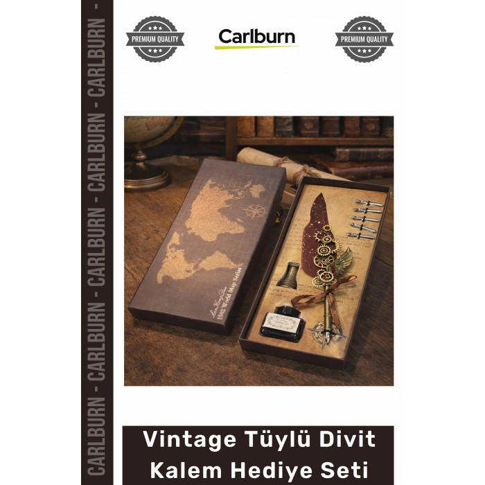 #DivitSeti Kaligrafi Mürekkepli Nostaljik Antika Tasarım Vintage Tüylü Divit Kalem Hediye Seti
