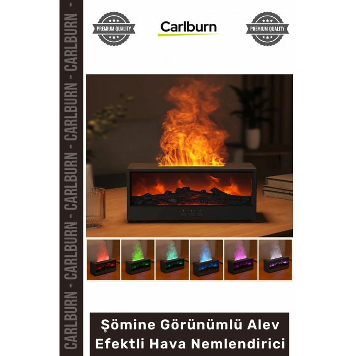 Özel Üretim Renkli LED Uzaktan Kumanda Modern Buhar Şömine Görünümlü Alev Efektli Hava Nemlendirici