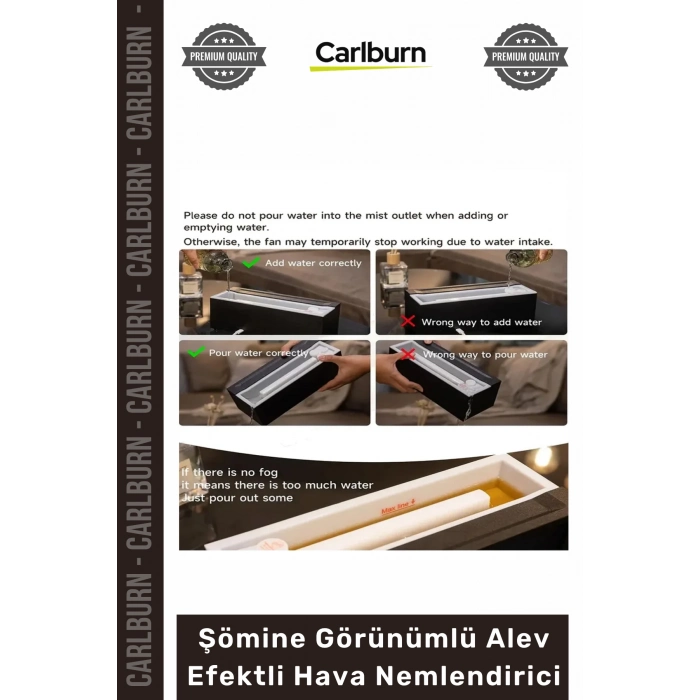 Özel Üretim Renkli LED Uzaktan Kumanda Modern Buhar Şömine Görünümlü Alev Efektli Hava Nemlendirici