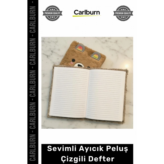 Özel Üretim Yumuşak Kapaklı A5 Günlük Hatıra Hediyelik Okul Not Sevimli Ayıcık Peluş Çizgili Defter