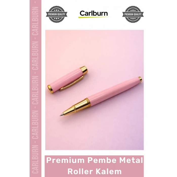 #Kalem Hediye Promosyon Lazer Baskı Logo Uygulanabilir Metal Gövde Premium Pembe Metal Roller Kalem