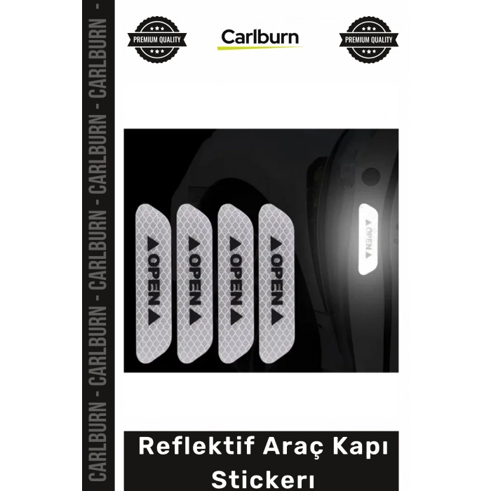 Özel Üretim Gece Görünürlüğü Sağlayan Güvenlik Uyarı Yazılı Su Geçirmez Reflektif Araç Kapı Stickerı