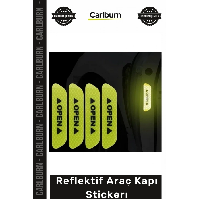 Özel Üretim Gece Görünürlüğü Sağlayan Güvenlik Uyarı Yazılı Su Geçirmez Reflektif Araç Kapı Stickerı