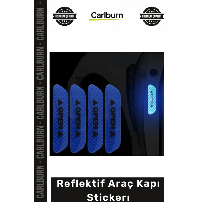 Özel Üretim Gece Görünürlüğü Sağlayan Güvenlik Uyarı Yazılı Su Geçirmez Reflektif Araç Kapı Stickerı