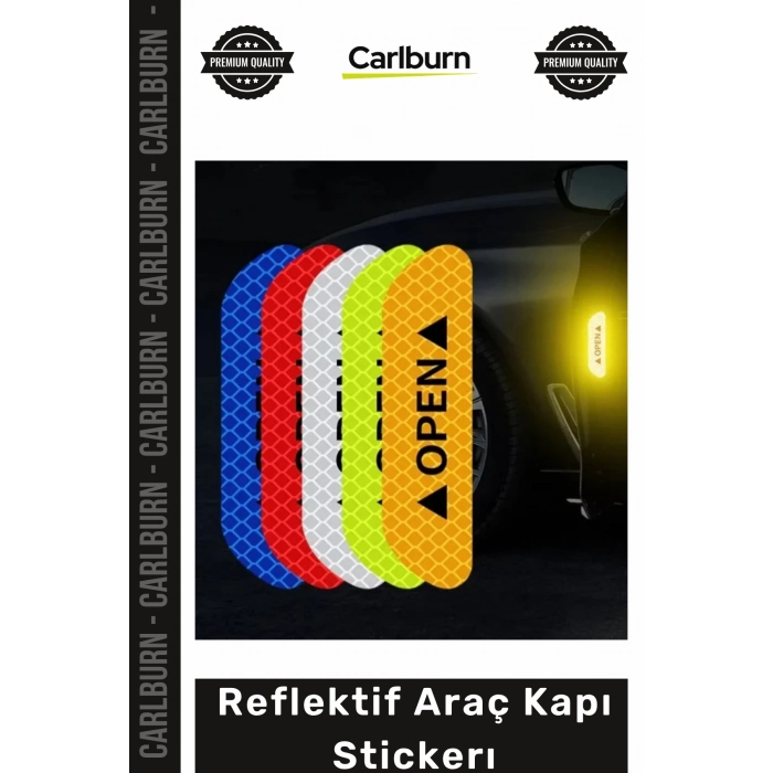 Özel Üretim Gece Görünürlüğü Sağlayan Güvenlik Uyarı Yazılı Su Geçirmez Reflektif Araç Kapı Stickerı