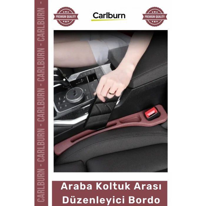 Özel Üretim Araç İçi Organizer Yan Cep Telefon Tutucu Konsol Araba Koltuk Arası Düzenleyici Bordo