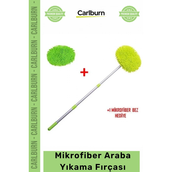 Özel Üretim Teleskopik Saplı Çizmez Uzayan Profesyonel Yedek Bezli Mikrofiber Araba Yıkama Fırçası