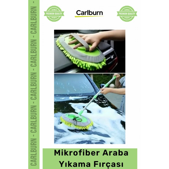 Özel Üretim Teleskopik Saplı Çizmez Uzayan Profesyonel Yedek Bezli Mikrofiber Araba Yıkama Fırçası