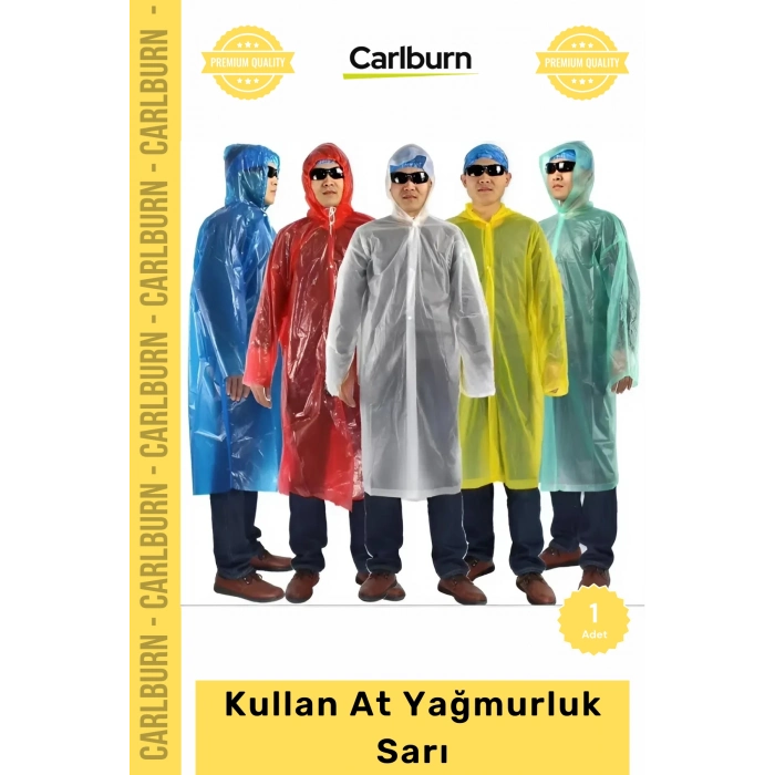 Özel Üretim Su Geçirmez Polietilen Pratik Kapüşonlu Standart Beden Hafif Kullan At Yağmurluk Mavi
