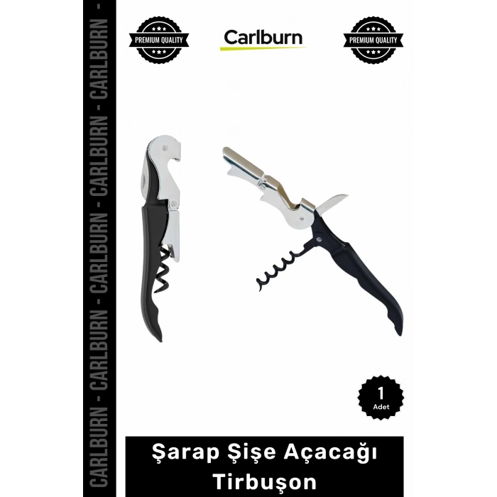 Özel Üretim Profesyonel Ergonomik Metal Şık Kaliteli Tasarım Şişe Açacağı Tirbuşon Siyah
