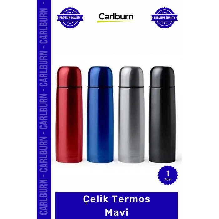 #Termos Paslanmaz Isı Yalıtımlı Sızdırmaz Vakumlu Çift Katman Sağlam Şık Kaliteli Çelik Termos Mavi