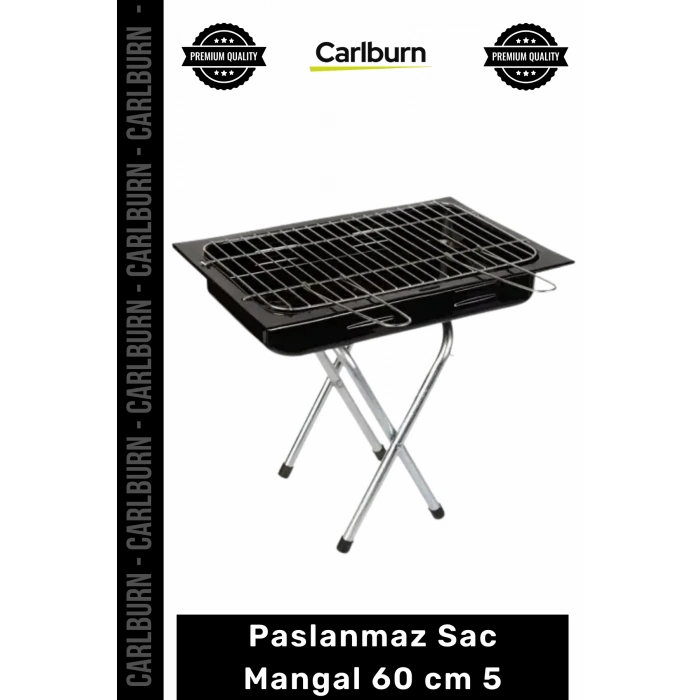 Özel Üretim Profesyonel Kömürlü Kalın Sac Paslanmaz Bahçe Barbekü Piknik Balkon Mangal 60 cm 5