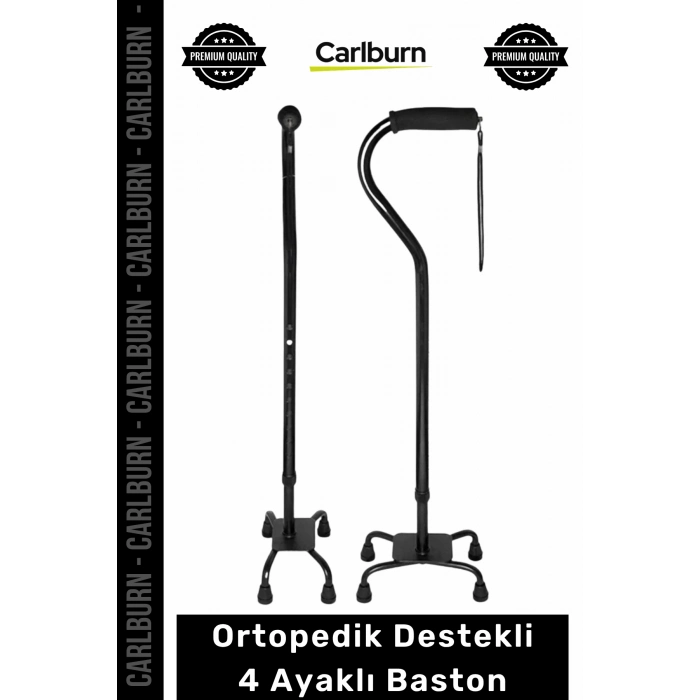 Özel Üretim Hafif İthal Tetrapot Denge Sağlayan Ortopedik Destekli Sağlam Ergonomik 4 Ayaklı Baston
