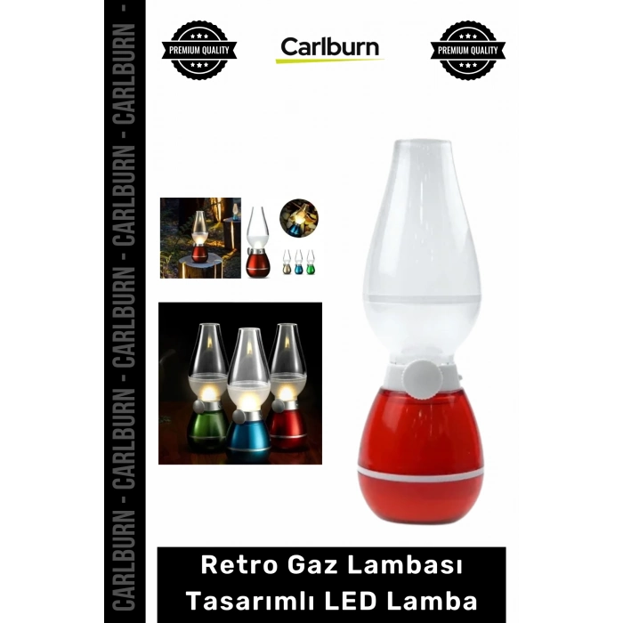 Özel Üretim Şarjlı Üfleme Sensörlü Nostaljik Dekoratif Masa Retro Gaz Lambası Tasarımlı LED Lamba