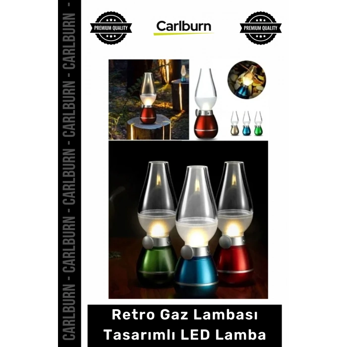 Özel Üretim Şarjlı Üfleme Sensörlü Nostaljik Dekoratif Masa Retro Gaz Lambası Tasarımlı LED Lamba