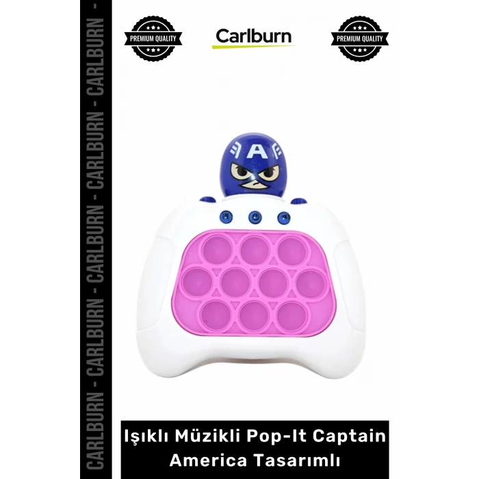 Özel Üretim Hız Hafıza Refleks Geliştirici Konsol Işıklı Müzikli Pop-It Captain America Tasarımlı