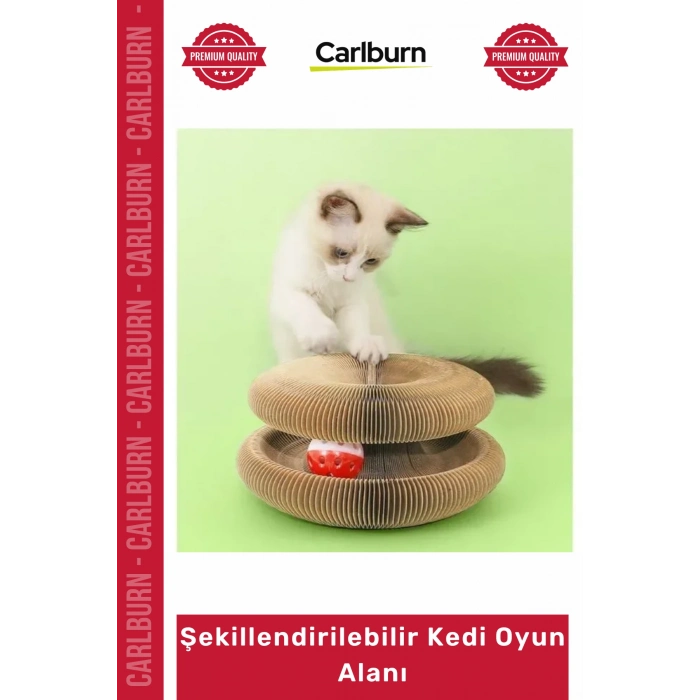 Zilli Toplu Oluklu Kağıt Dayanıklı Güçlü Egzersiz Yatağı Şekillendirilebilir Kedi Oyun Alanı