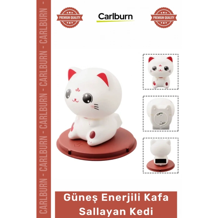 Özel Üretim Solar Araç İçi Torpido Üstü Dekoratif Masaüstü Biblo Güneş Enerjili Kafa Sallayan Kedi