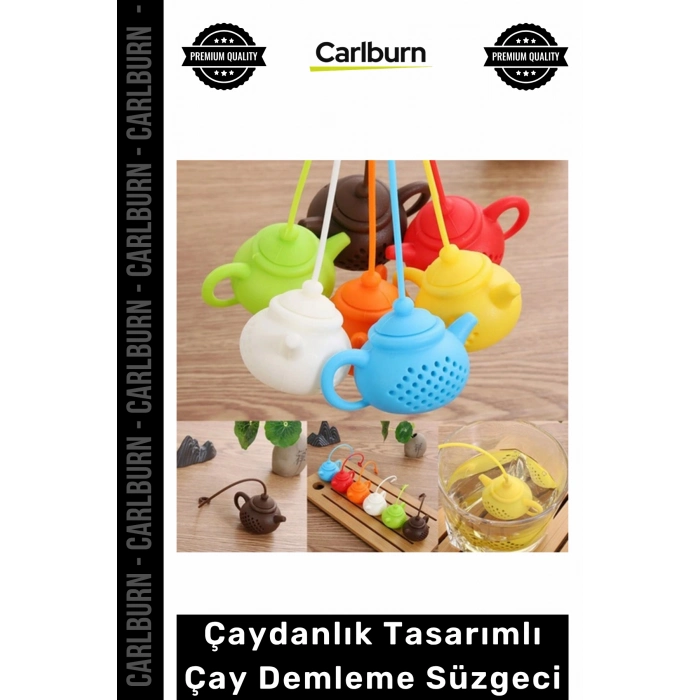 Özel Üretim Renkli Silikon Bitki Çayı Demleyici Dayanıklı Çaydanlık Tasarımlı Çay Demleme Süzgeci