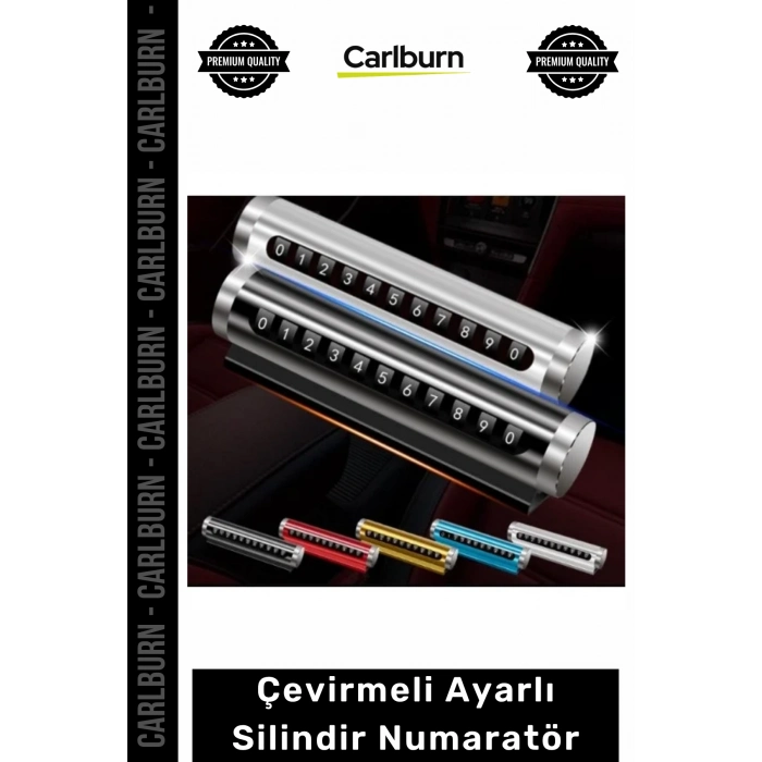 Oto Araç İçi Park Telefon Kartı Şık Lüks Çevirmeli Ayarlı Torpido Üstü Silindir Numaratör