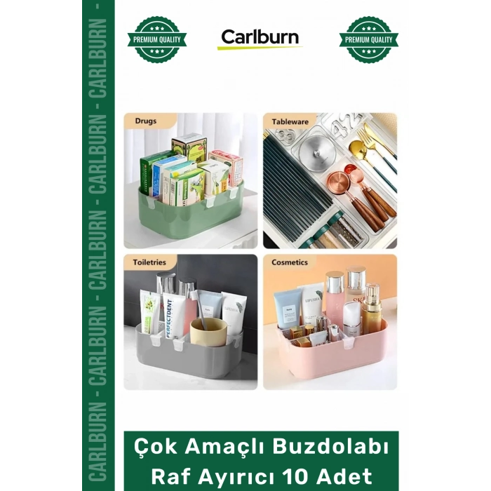Mutfak Kiler Organizer Dayanıklı Düzenleyici Set Çok Amaçlı Buzdolabı Raf Ayırıcı 10 Adet