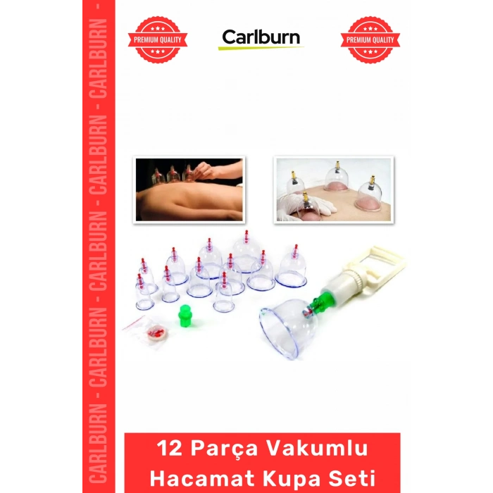 #Hacamat Profesyonel Kaliteli Selülit Giderici Masaj 12 Parça Vakumlu Hacamat Kupa Çekme Seti