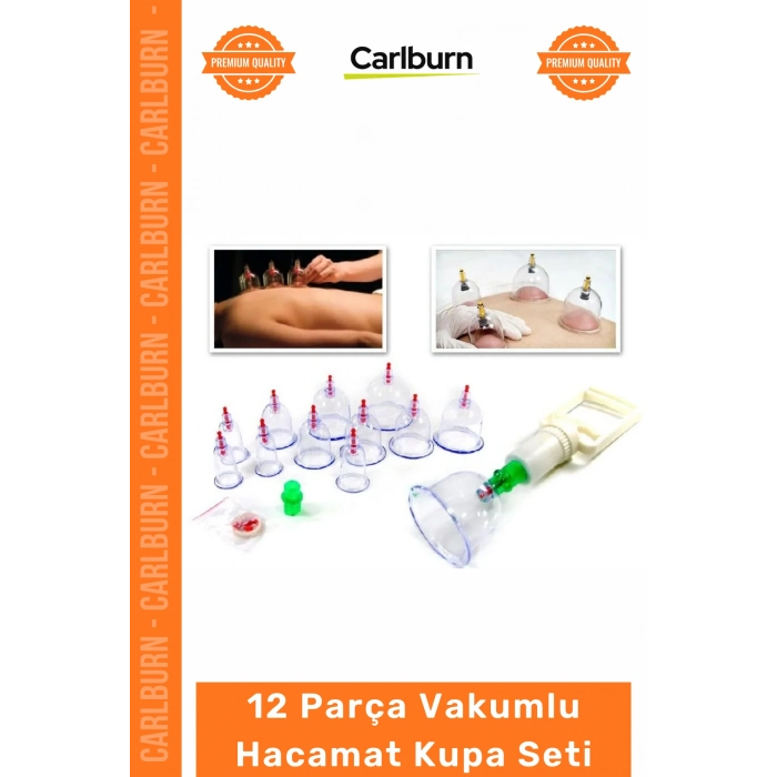 #Hacamat Profesyonel Terapi Masaj Selülit Giderici Set 12 Parça Vakumlu Hacamat Kupa Çekme Seti